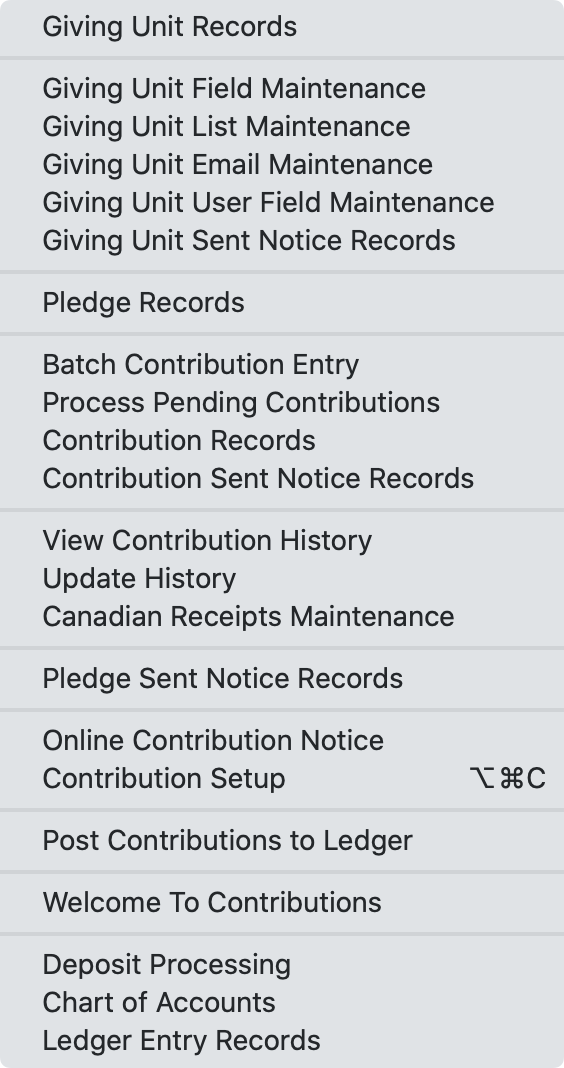 Engage Complete without Accounting Program Menu.png